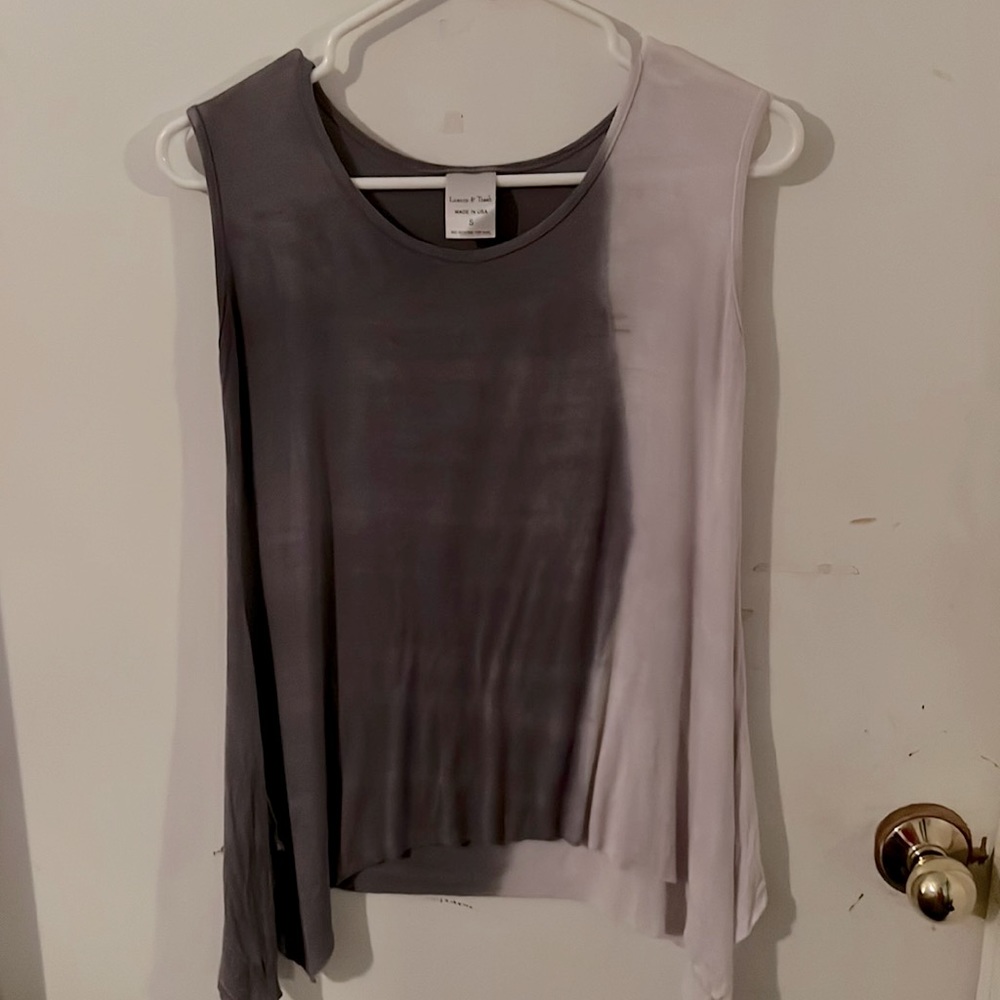🌞 Luxury and Trash boho two toned gray and light lavender tunic top Size: S